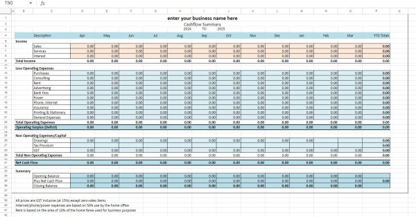 cashbook template